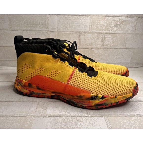 Adidas Dame 5 Dame Goose Bold Gold/Shock Red/Core Black BB9315 size 18 Big Tall - Picture 4 of 11